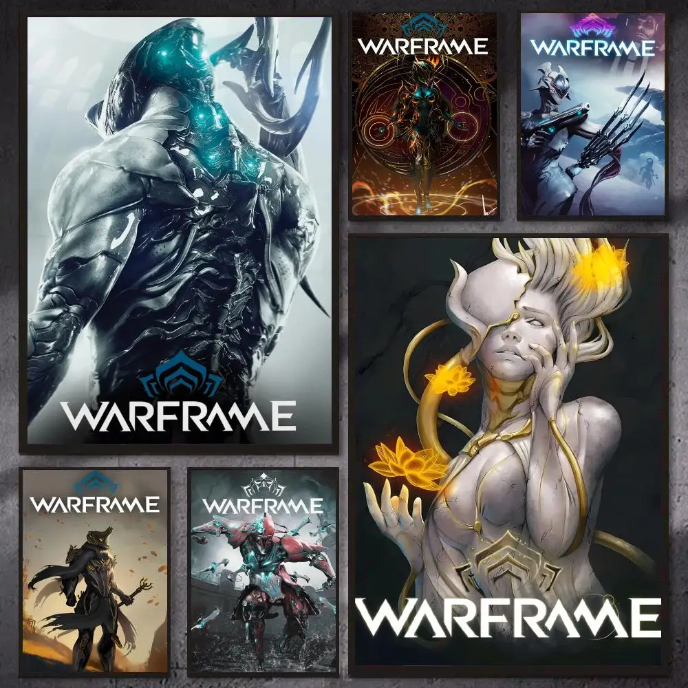 Game W-Warframe futuristic sci-fi Poster Modern Aesthetic Canvas Wall Art Poster Cool Room Stuff Bedroom Decor