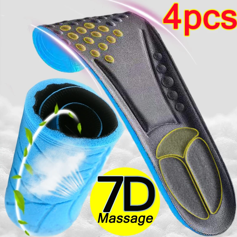 

2/4PCS Memory Foam Insoles for Shoes Sole Deodorant Breathable Cushion Running Insoles for Feet Man Women Orthopedic Insoles