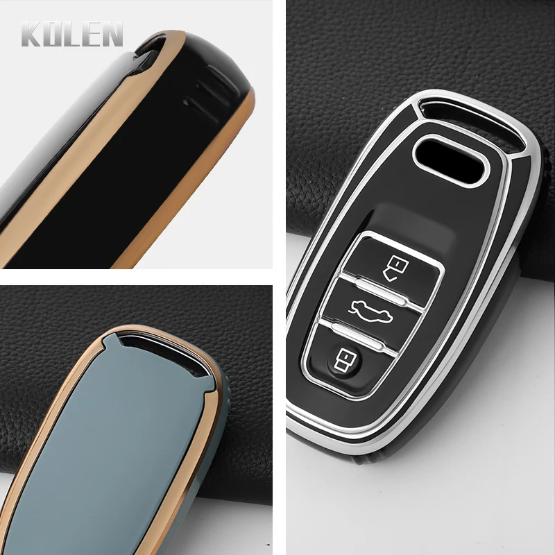 TPU Car Remote Key Case Cover Shell Fob For Audi A1 A3 8V A4 B8 B9 A5 A6 C7 A7 A8 Q3 Q5 Q7 S4 S6 S7 S8 R8 TT Accessories Keyless