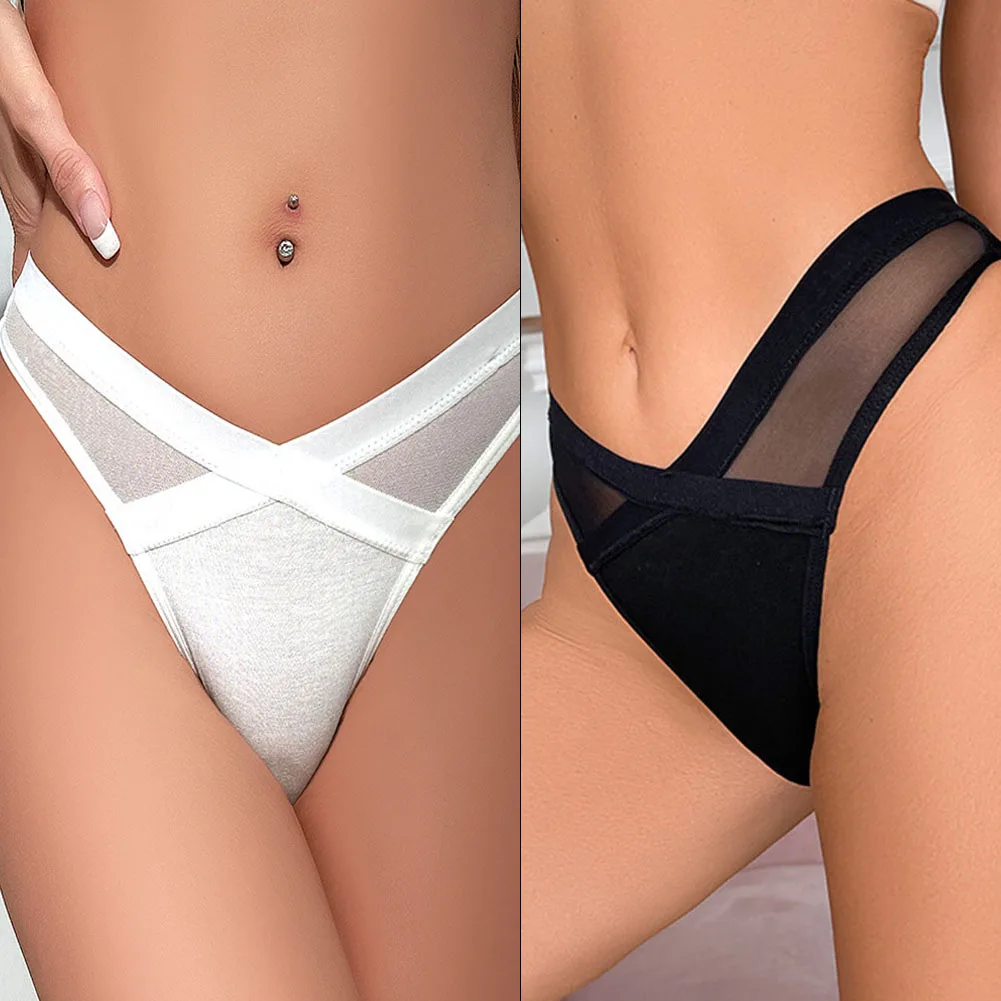 

Women Sexy High Cut Thong Low Waist Lingeries Sexy Hot Solid Color Soft Panties Sexy G String Underwear Elastic Women's Panties