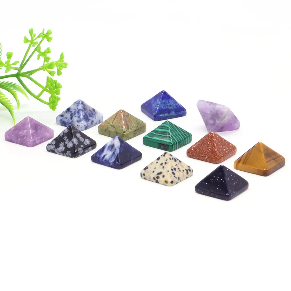 20mm Natural Crystal Quartz Mini Pyramid Healing Stone Chakra Gem Point Tower Meditation Home Decor Crafts DIY Jewelry Wholesale