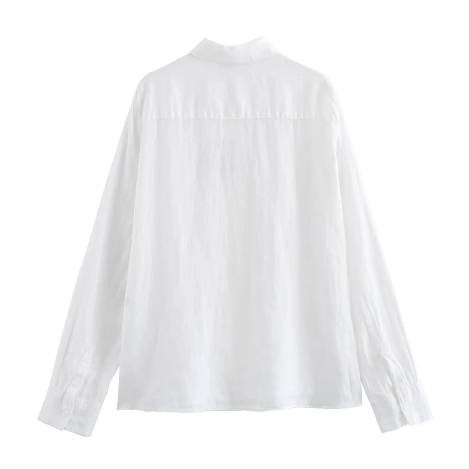 Tangada 2024 Women Oversized Linen Blouse Shirt Long Sleeve Chic Female Loose Tops 4M0118