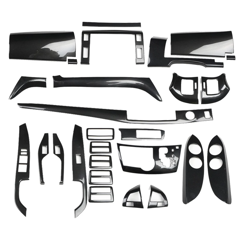 Dla TOYOTA ESTIMA 2006-2016 ACR50 carbon fiber center konsola pokrywa wewnętrzna przekładnia przełącznik okna elektrycznego wykończenie na lusterka zmodyfikowane części
