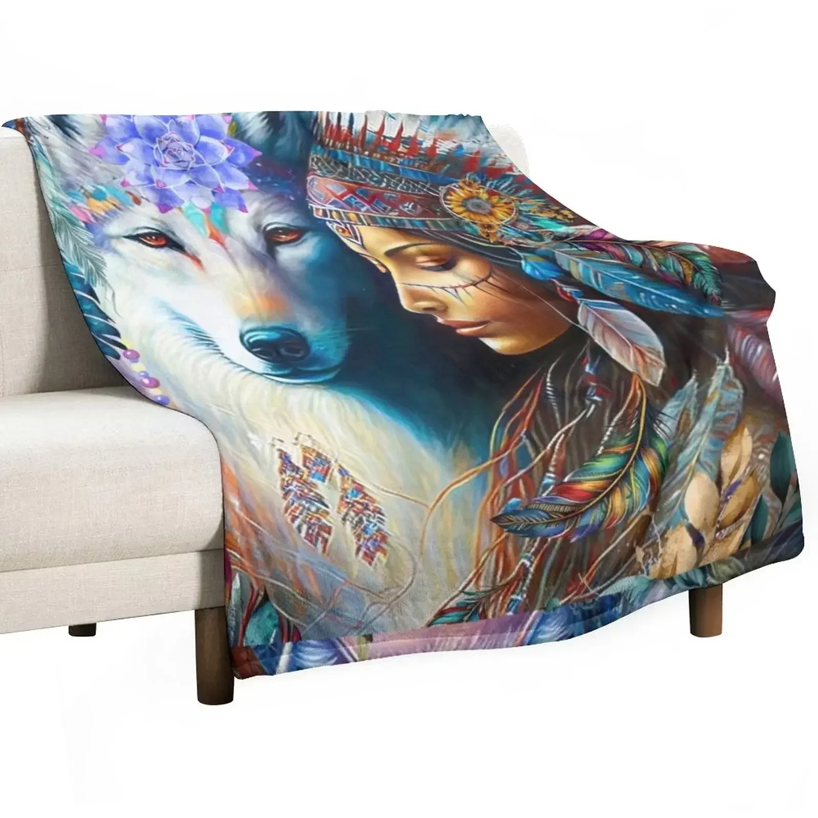 

Native Princess Throw Blanket For Decorative Sofa Blankets For Bed Picnic Summer Blankets