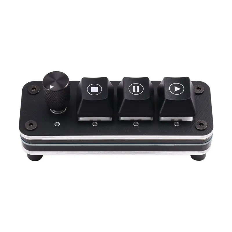 AED7-Media Controller QLAB Keyboard Professional Performance 3-Key Knob Drive Free Music Player Controller USB Type-C