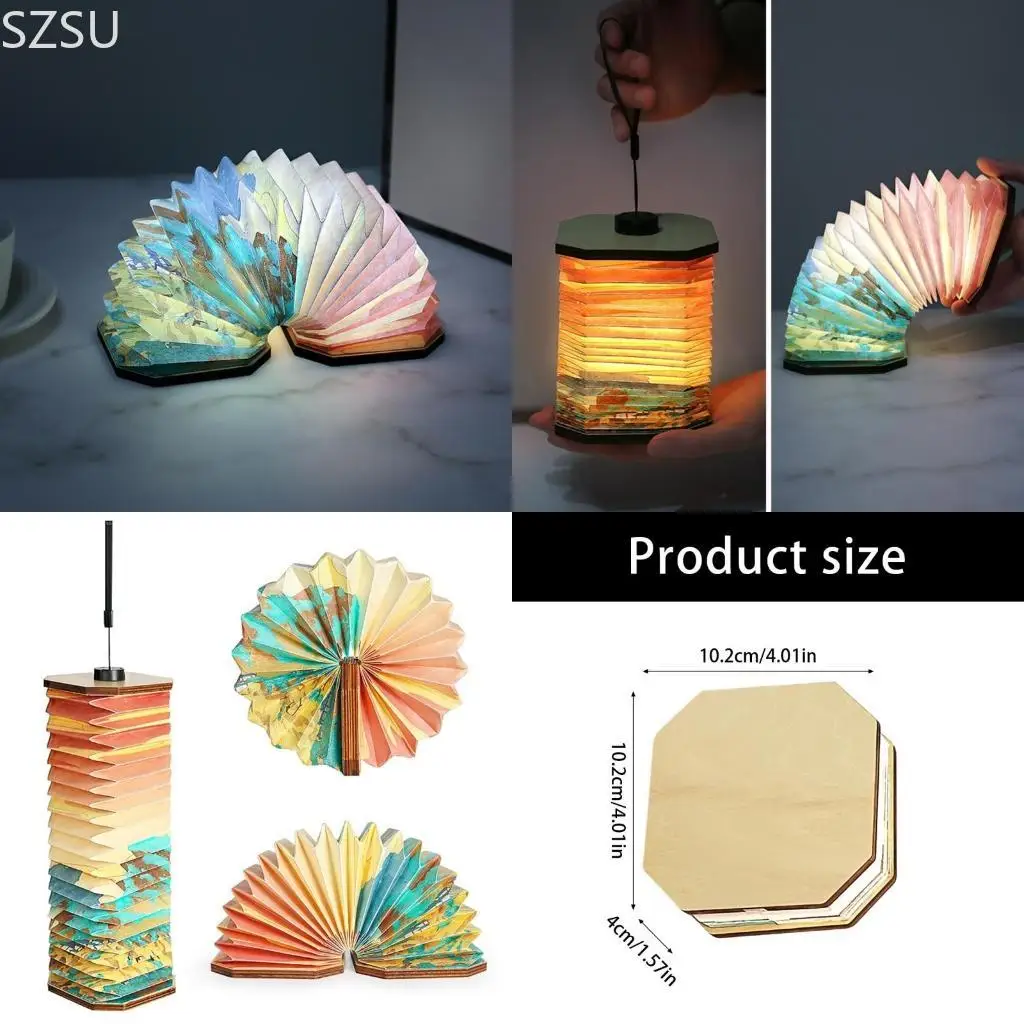 SZSU Foldable USB Lamp Using Paper Dunhuang Book Light For Night Use Office Book Lovers Unique Gift