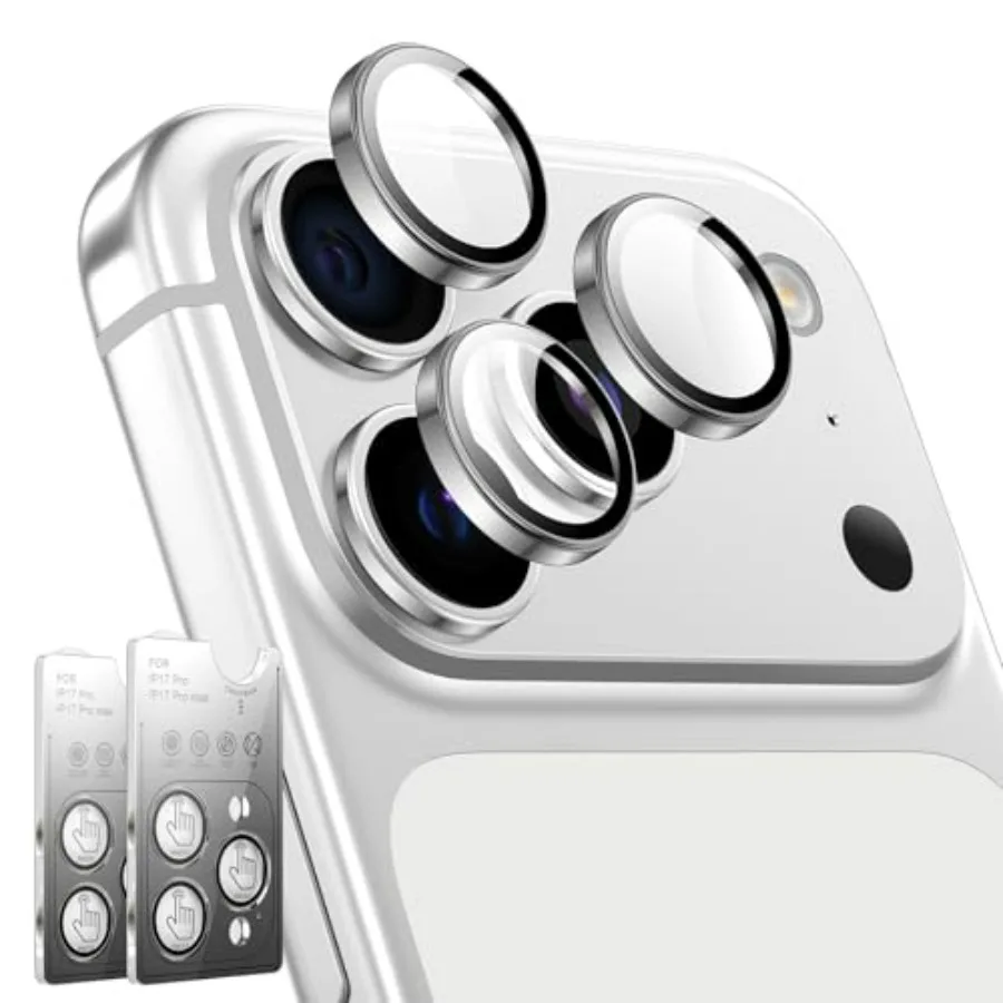 

2 Pack for iPhone/ tector [Top 9H+ Military Grade Shatterof] One-Click Installation, Ultra-Tough HD, Individual Lens Protectors