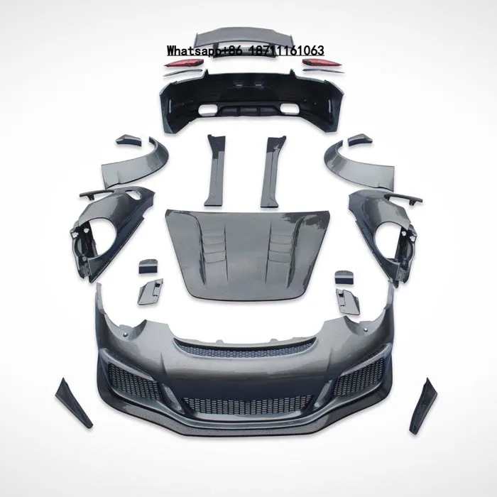 Body Kit for Carrera 911 997 in GT3 Style Front Bumper Rear Bumper Wide Flare Carbon Fiber Side Skirt Hood Trunk Spoiler