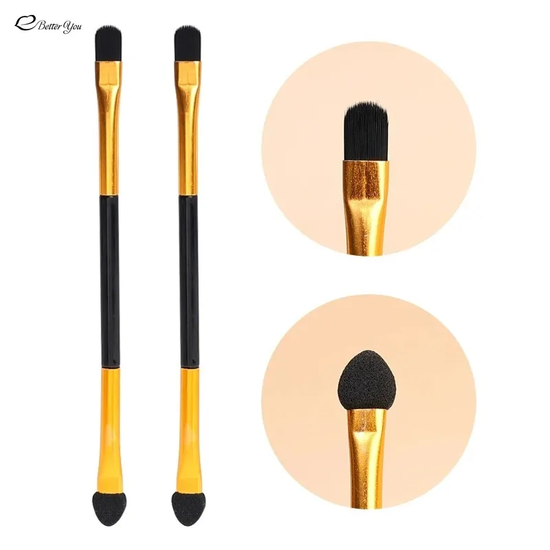 Double-Ended Eyeshadow Brush Professional Soft Sponge Head Artificial Fibre EyeShadow Makeup Brush Easy To Cover Beauty Cosmetic