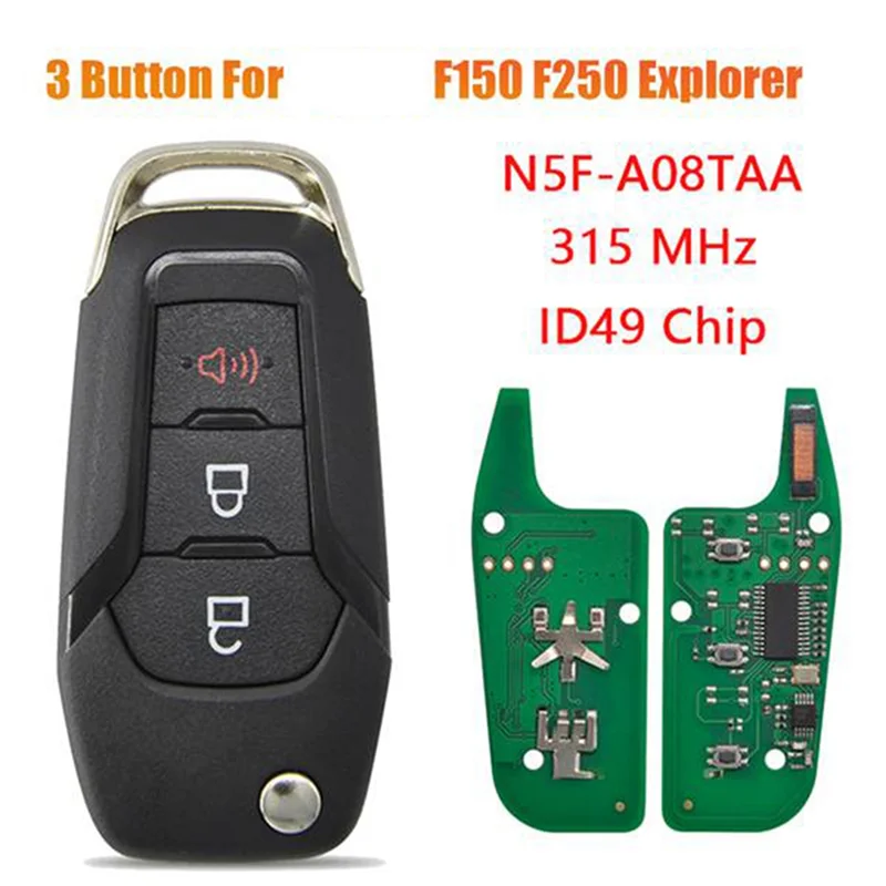 

Премиальный FCC ID: N5F-A08TAA ID49 Чип 315 МГц Автомобильный дистанционный ключ для Ford Fusion F150 F250 350 Explorer Бесключевой откидной брелок
