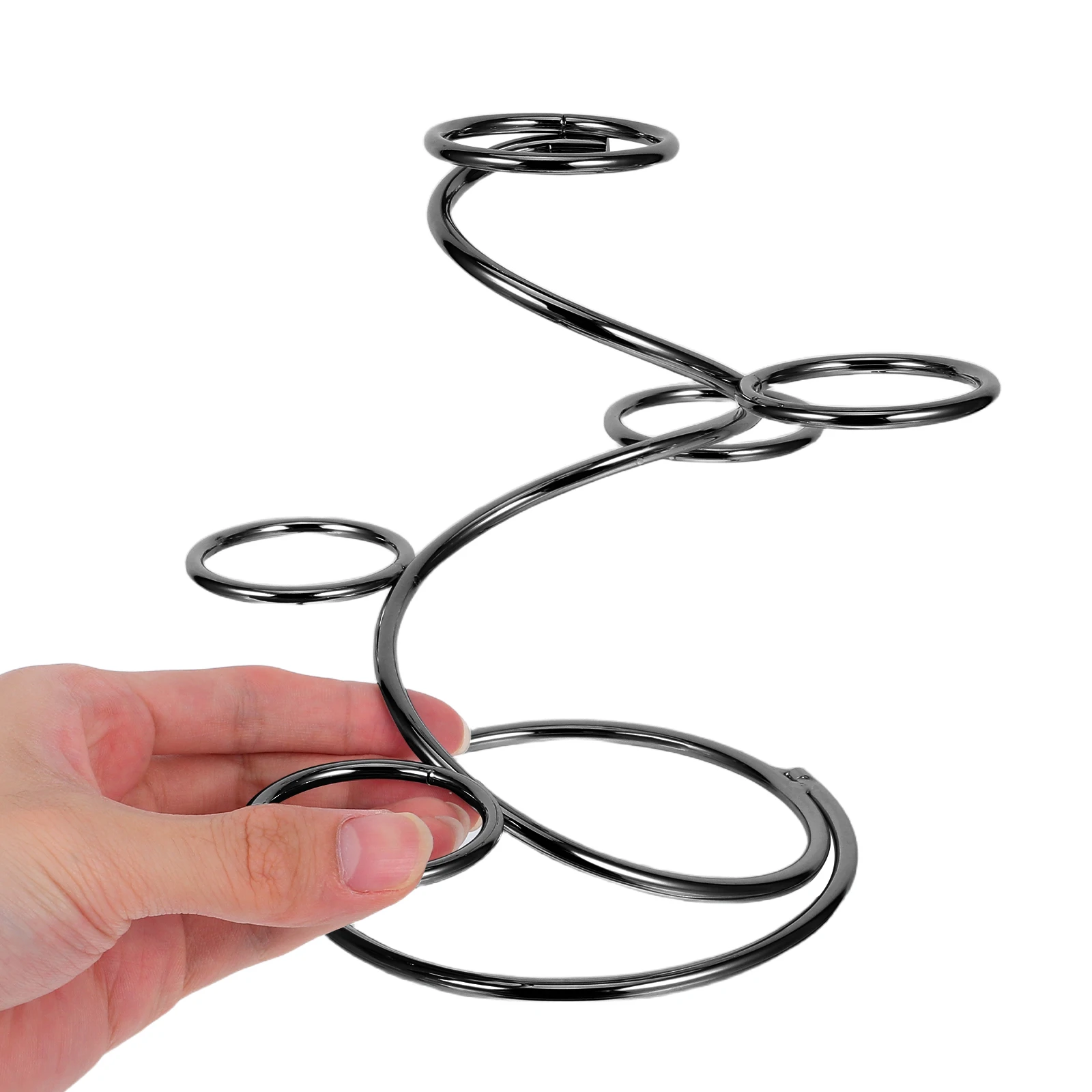 

Crystal Ball Stand Pedestal Holder Natural Globe Base Black Metal Display Mineral Office