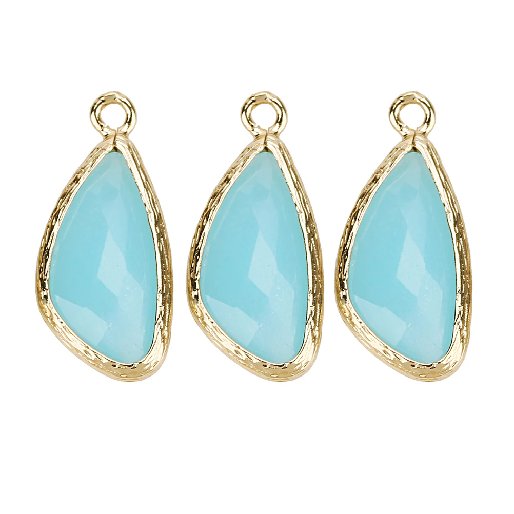 

5 PCS Water Drop Pendant Jewelry Accessories Glass Metal Charms Delicate Pendants for Necklace Bracelet Earring Making
