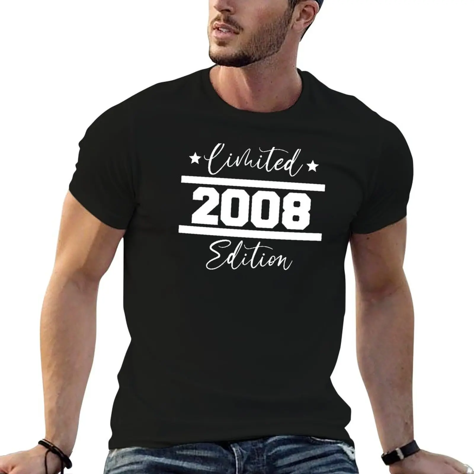 Limited Edition 2008 Vintage Year Born Born Birthday T-Shirt man t shirt cotton man graphic t shirt t shirts with prints T-shirt