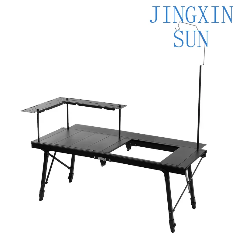 Outdoor Folding Portable Picnic Camping Table with Adjustable Height, IGT Table with Carrying Bag for Camping Picnic