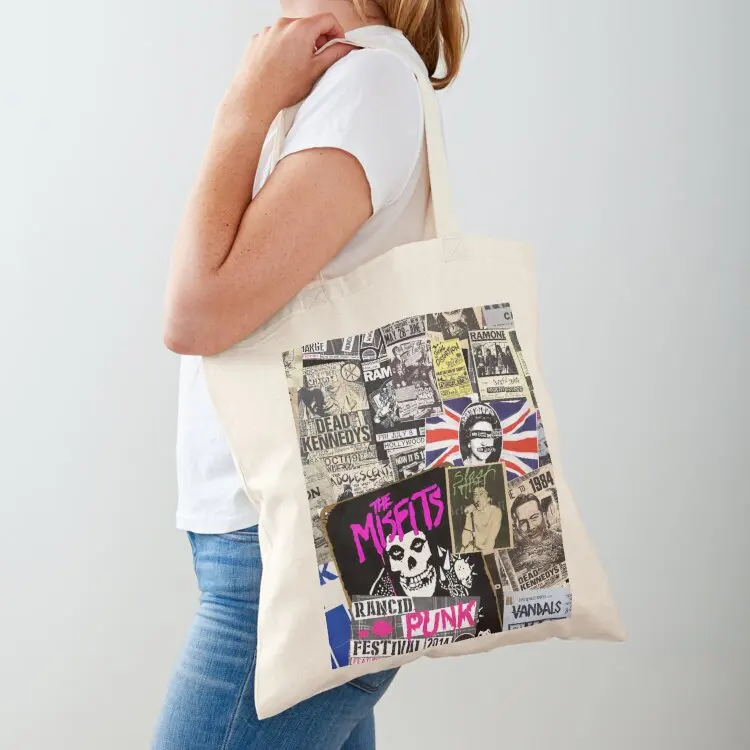 

Punk Rock Vintage Poster Collage Collection Tote Bag Candy bags Big bag custom tote bag canvas shopping