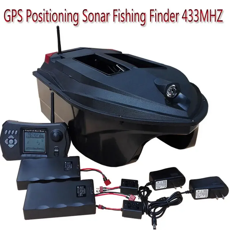 TL380D GPS Positioning Fishing Finder 433MHZ Dual Body Bait Boat With Sonar(5nest)