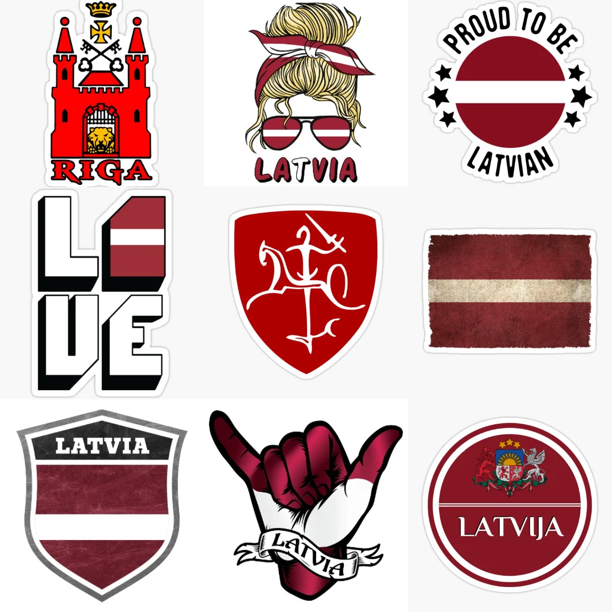 

Latvia Flag Map National Emblem Creative Waterproof Sticker for Decorate Car Bicycle Van Window Helmet Wall Decal Accessorie