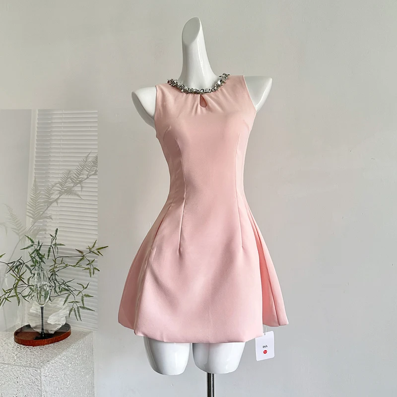 Pailletten kleine geur korte jurken vrouw zoete mode zomerjurk feest vestidos roupas feminina mini-jurk met ritszak