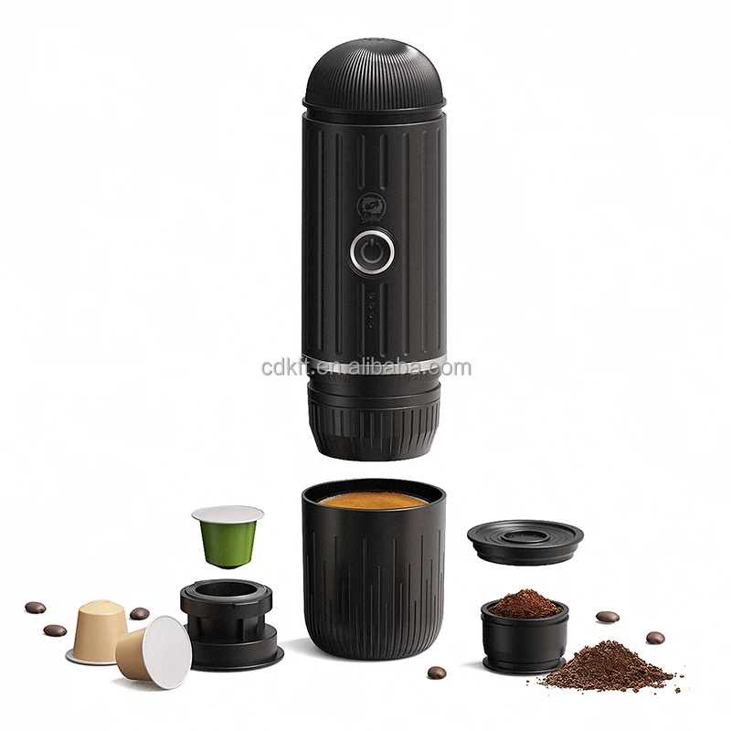 Portable Espresso Coffee Maker 12V Expresso Machine Function Italian Mini Travel 2 in 1 Lithium UV Printing English 170ml Max