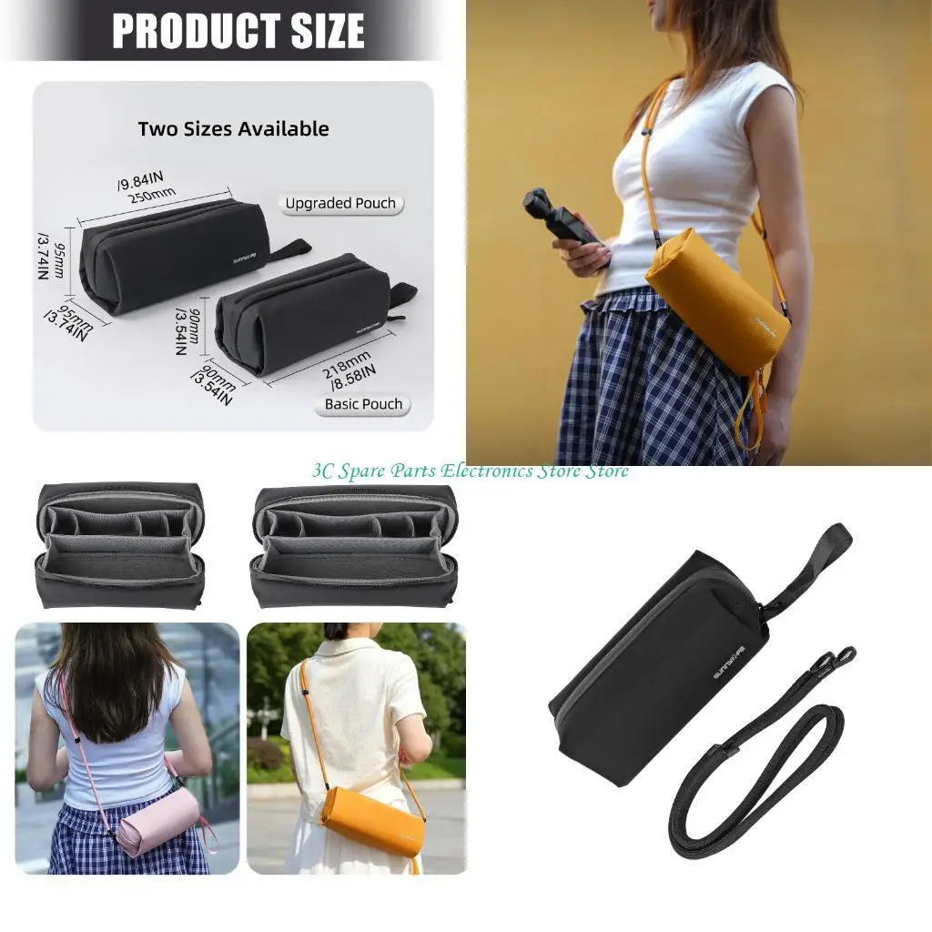 SZ Compactly Crossbody Bag For Pocket 4/3 Camera Storage Box Shell Adjustable Strap