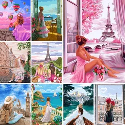 Eiffel Tower Paris Travel Scenery DIY Poured Glue Diamond Painting Kits Parisian Dreams Handcraft Unique Gift Wall Decoration