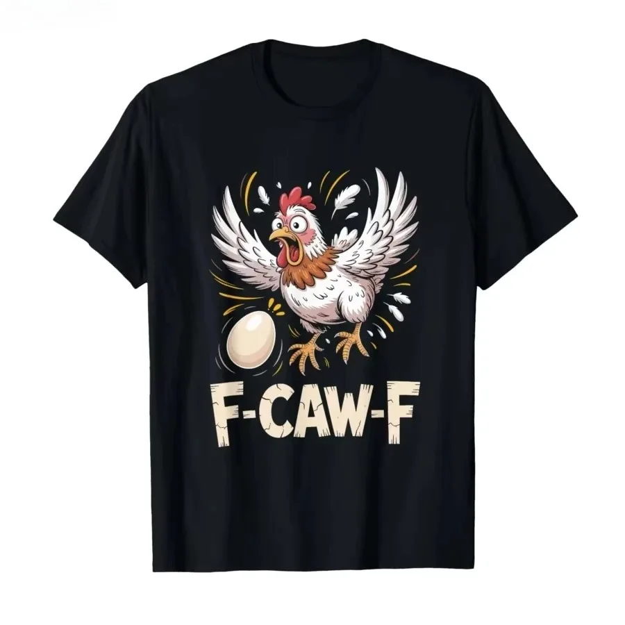 مضحك بلايز F Caw F الدجاج FCAWF الدجاج تي شيرت الرجال النساء القطن تيز طاقم الرقبة قصيرة الأكمام تي شيرت الهدايا فكرة الملابس #3