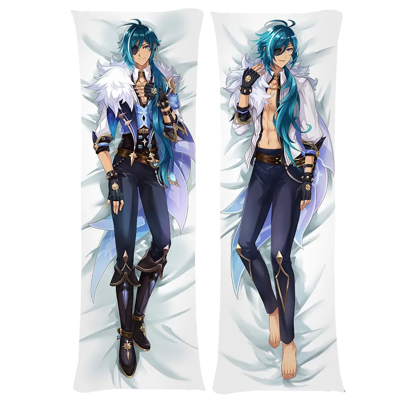 

2WAY/WT Genshin Impact Kaeya Cosplay Pillowcase Dakimakura Hugging Body Case Kaeya Peachskin 3D Cool Male Otaku Pillow Cover