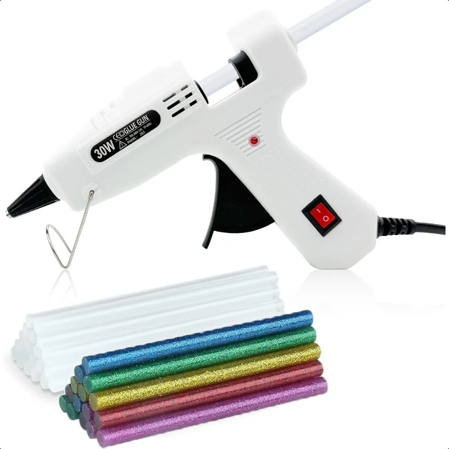 

Hot Melt Gun Kit with On Off Switch Hot Glue Gun Mini for Crafts with 30Pcs Glue Sticks for DIY Crafts Home School Project