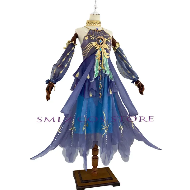 2025 11 ستار الهوية الخامس Naiad تأثيري فستان الأميرة موحدة الدعامة شعر مستعار مجموعة هالوين حفلة اللعب نعمة الزي ل Wo #3