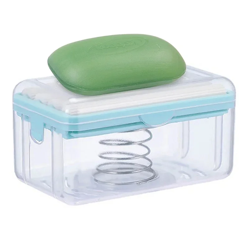 1Pc Roller Type Soap Dish Holder For Bathroom Toliet Soap Box Plastic Storage Container With Drain Water Bathroom Gadgets