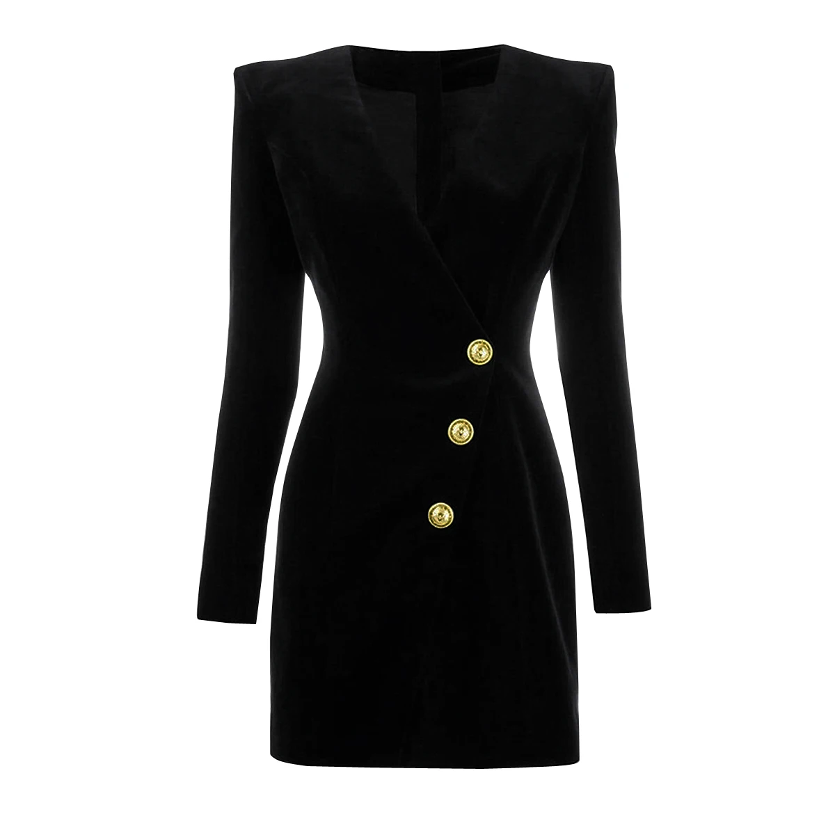 Spring And Autumn New Fashionable Temperament Commuting Socialite V-Neck Slim Fit Three Button Long Sleeve Suit Dress Coat