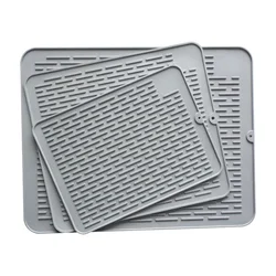 Kitchen Silicone Drainage Mat Food Tableware Drying Mat Meat Fish Thawing Board Placemat Coaster Bathroom Drying Pad