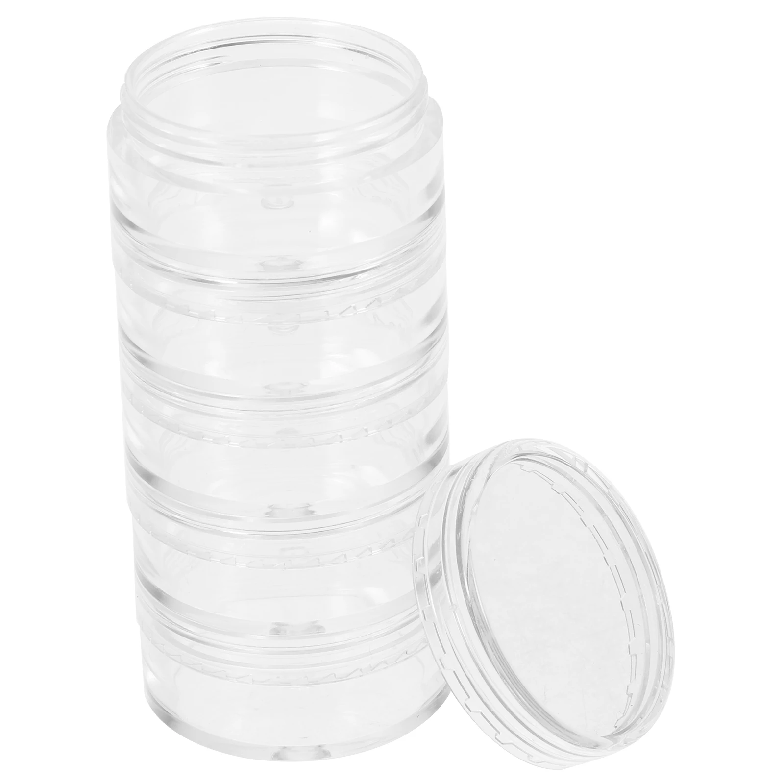 

6pcs Transparent Large Multi Layer Powder Foundation Travel Container Jewelry Storage Box Holder Earring for Women