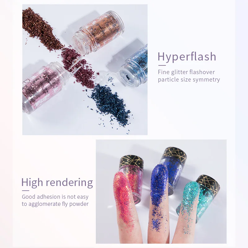 Pudaier グリッター シマー パウダー ピグメント アイシャドウ ハイライター ビューティー メイクアップ シャイニー ボディ グロー フェスティバル パーティー コスメティック