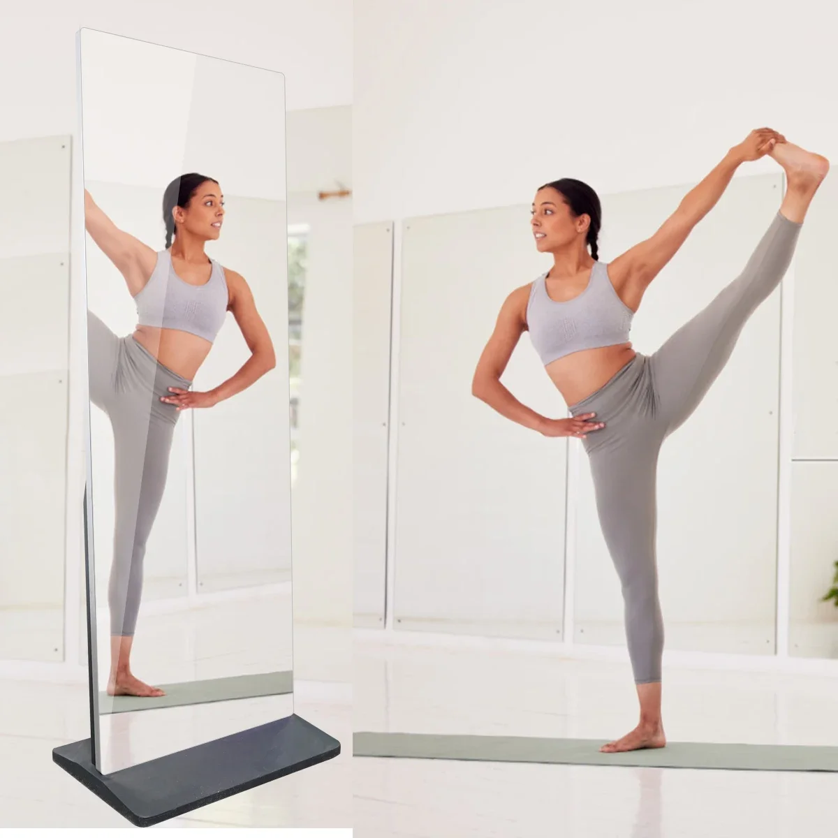 2024 Hot Sales Capacitive Touch Smart Magic Mirror Floor-Standing Fitness All-In-One Machine