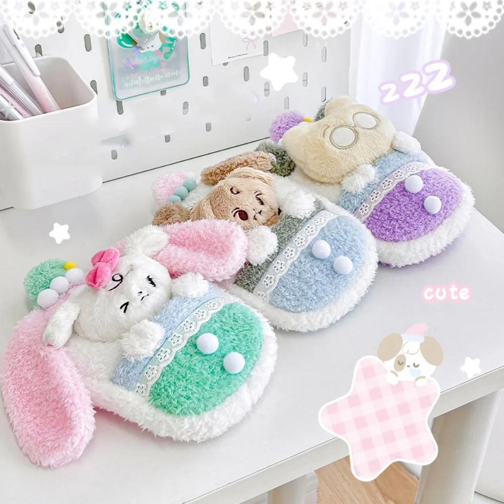 Fluffy Rabbit Plush Card Doll Holder Animal Series Doll Bag 3 Inch Photocard Holder Cute Puppy Cartoon Cat Small Card Case