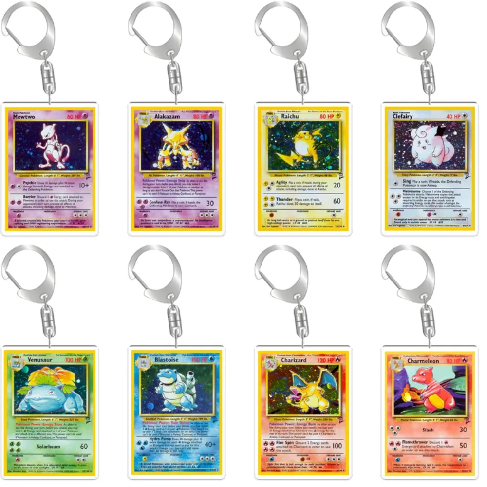 

Diy английский для карты Pokemon PTCG акриловый брелок Charizard Blastoise Bulbasaur Mewtwo подвеска на рюкзак аниме периферийные устройства подарок