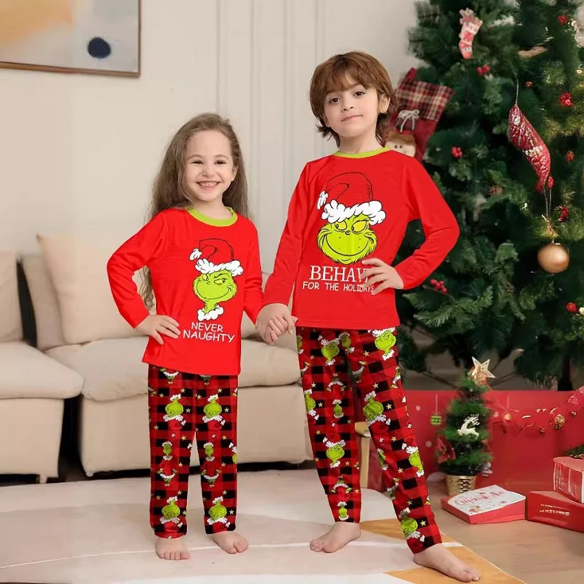 Xmas Family Matching Pajamas Set Cartoon Adult Kid Baby Family Matching Outfits 2025 Christmas Family Pj\'s