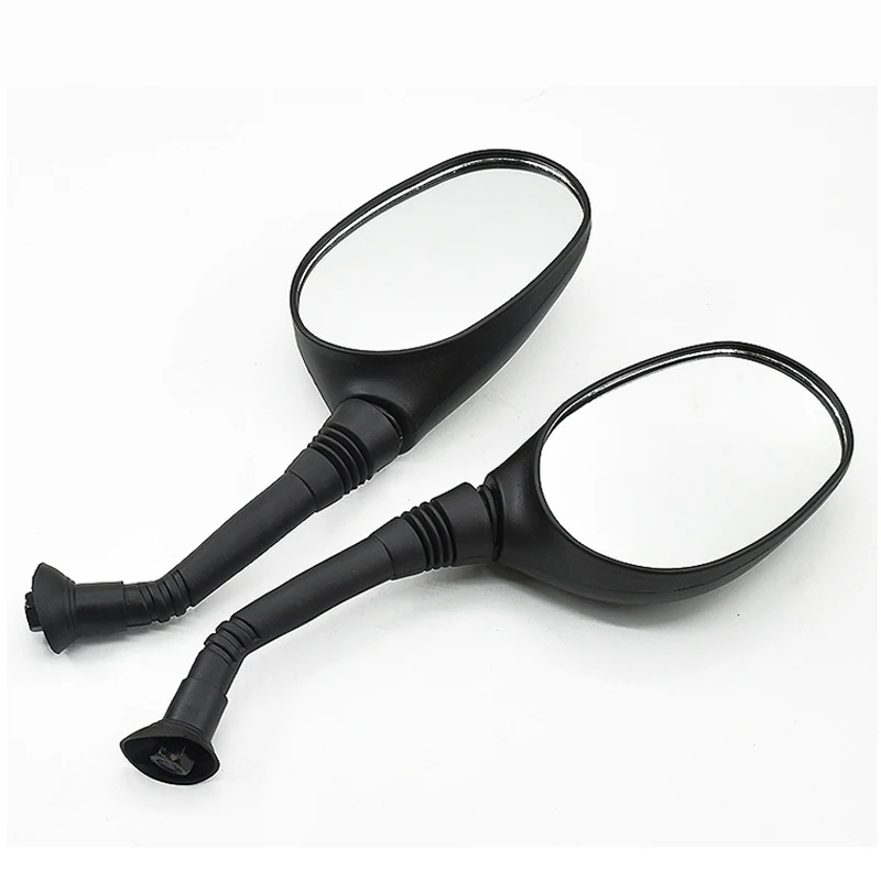 2pcs 6mm 8mm Motorcycle Rearview Mirror Scooter E-Bike Rearview Mirrors Electromobile Back Side Convex Mirror Classic Oval