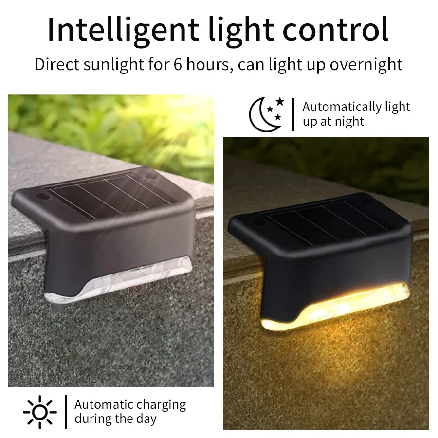 Intelligent light Sensing Step Light Solar Deck Light Path Staircase Lights Outdoor Led Solar Lamp Park Path Corridor Lamp Decor