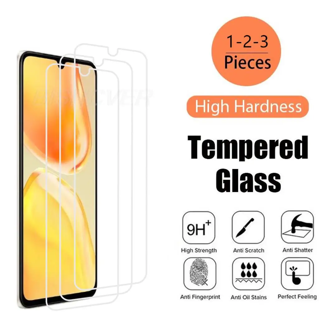 1-3pcs Tempered Glass For Vivo S15e T1 5G Global Pro T1x 4G V23 Y01 Y10 Y15c Y21A Y21G Y21e Y33 Y33T Screen Protector Cover Film