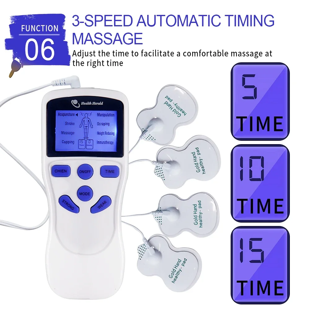 8-Modus Elektrischer EMS Muskelstimulator Akupunktur TENS Elektrostimulations-Massagegerät Digitaler Massage-Impuls Elektrostimulator – Detail 15