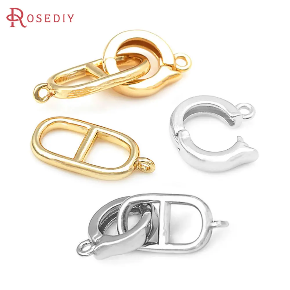 6 Sets 18K Gold Color Brass Connector for Necklaces Bracelet Clasps High Quality Jewelry Accessories Rosediy official-website