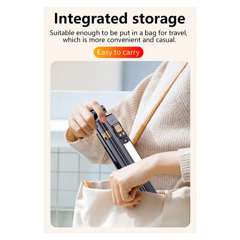 CL12P 180 سم عصا سيلفي رباعية الحامل 360 °   دوران Gimbal Tripod Stabilizer Auto AI Face Tracking LED ملء الضوء