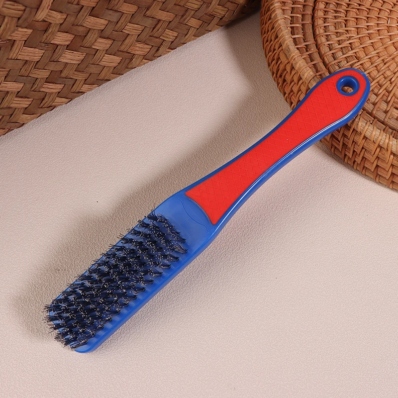 New Durable Stainless Steel Wire Brush Silicone Handle Red And Blue Paint Removal Tool Scratch Brushes Cleaning Metal Rust Brush
