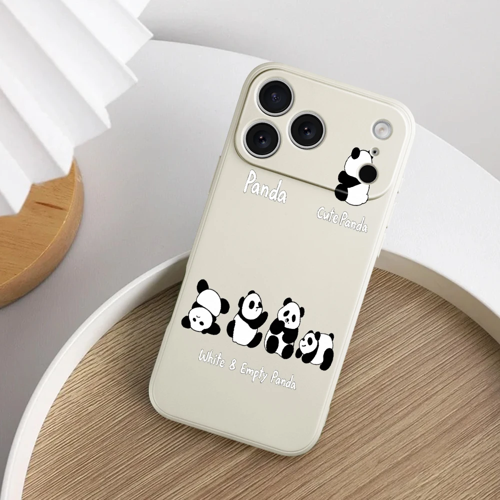 الباندا نمط جراب هاتف آيفون 17 ProMax 17 الهواء 16 15 14 13 12 11 برو ماكس XS Max7 8 زائد 16e 16 زائد غطاء من البولي يوريثان Coque