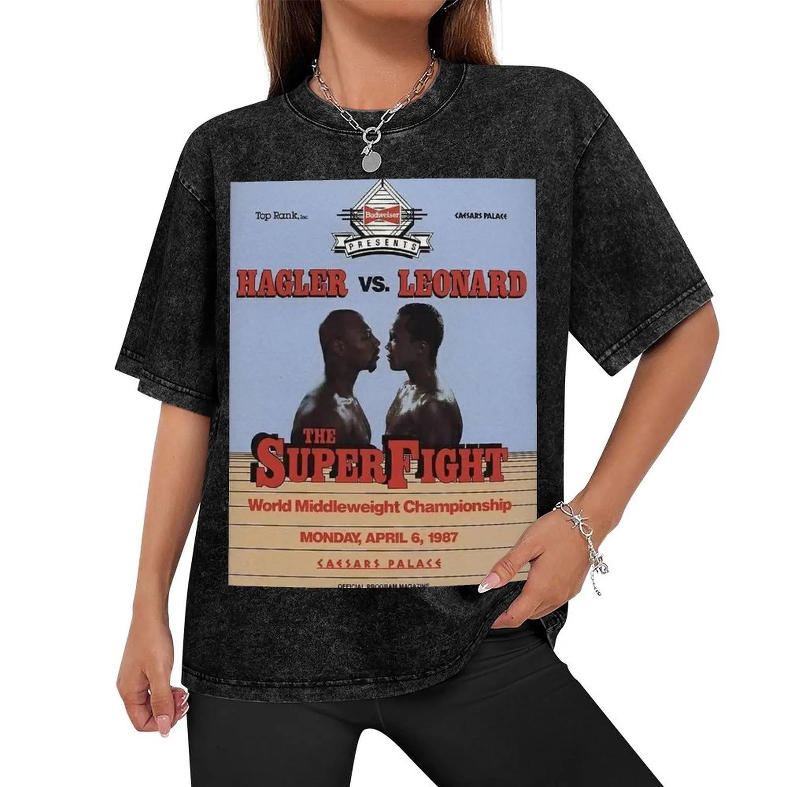 Marvin Hagler vs Sugar Ray Leonard Poster T-Shirt aesthetic clothes essential t shirt man clothes shirts graphic tee men