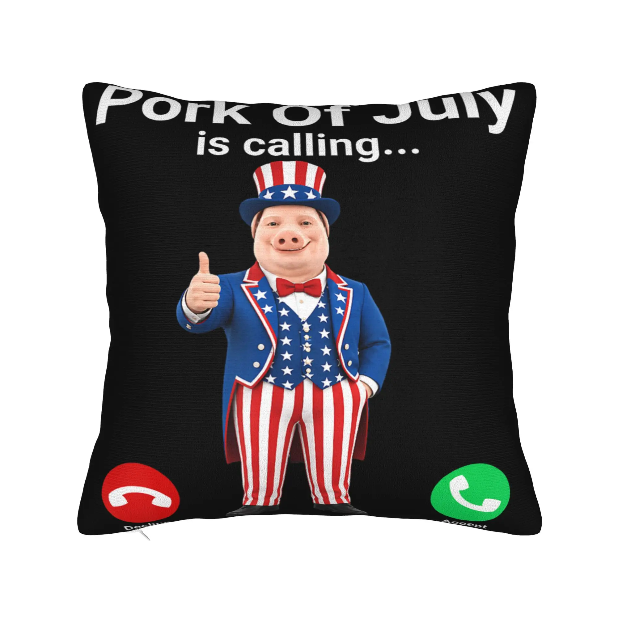 Pork Of Juny Is Calling Funny Meme Pillow Case  Cute Funny Pillow Cover Graphic Pillowcases For Sofa Couch Bed Living Room