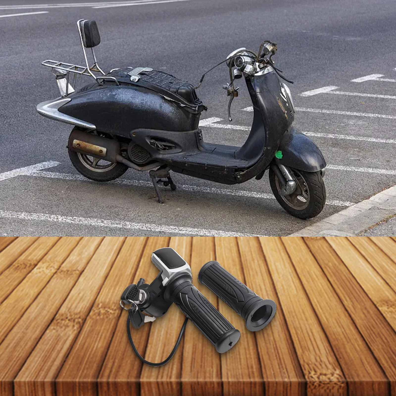 E-الدراجة خنق سكوتر كهربائي خنق قبضة مع مفاتيح زر بدء مسرع التبديل ل E-سكوتر سرعة التحكم خنق #2