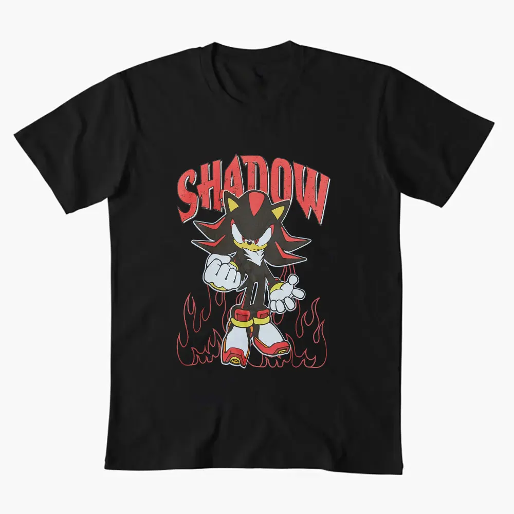 

0308 Sonic Shadow The Hedgehog Character Anmie Graphic T-Shirt Y2K clothes Cute Cartoon print Short Sleeve tee All size tops